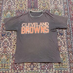 VTG 1993 Cleveland Browns NFL T Shirt double Brown Orange logo spell out XL-XXL